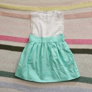 Smockingbird Smocked 2 or 2t mint green white apron dress spring summer easter